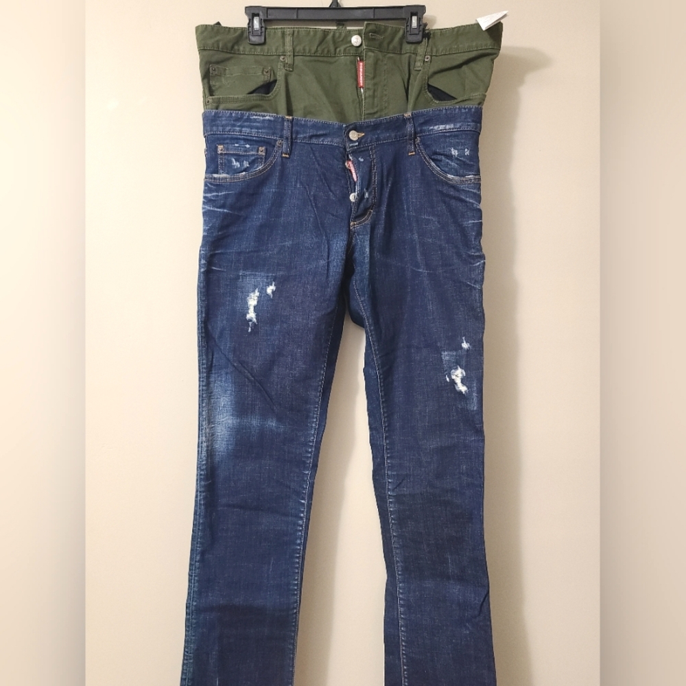 DSQUARED2 🇨🇦 Twin Pack Jeans and Shorts - Fits 40" Waist, Blue/Green